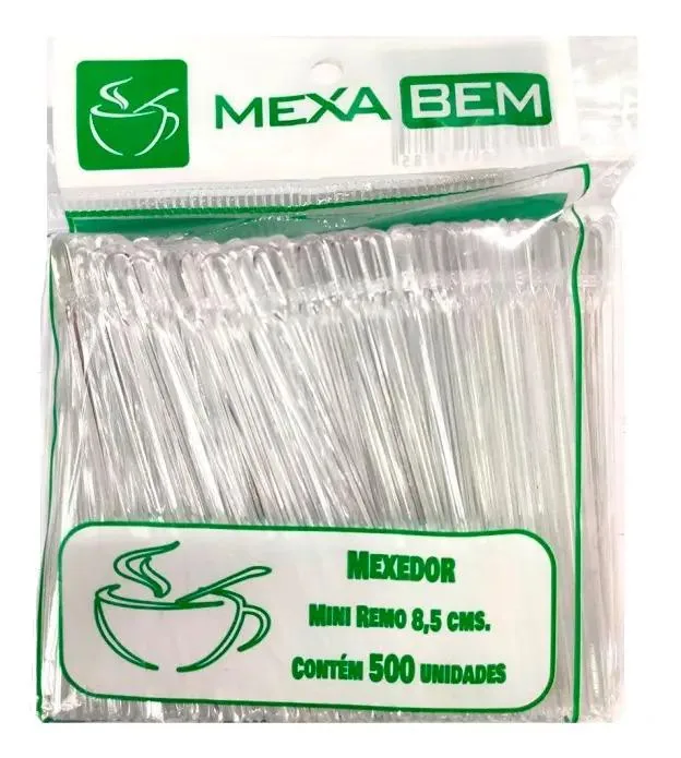 Mexedor Mini Remo Preto 8,5CM Mexabem C/500