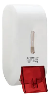 Saboneteira Spray Alcool Urban Branco Tecla Vermelha Premisse