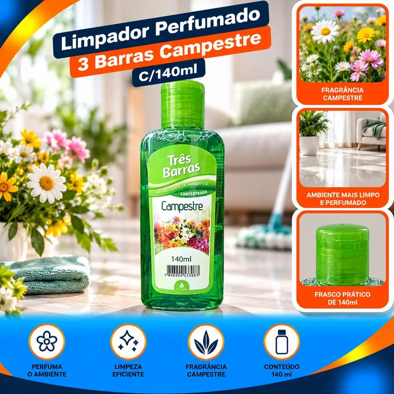 Limpador Perf. 3 Barras Campestre C/140ML