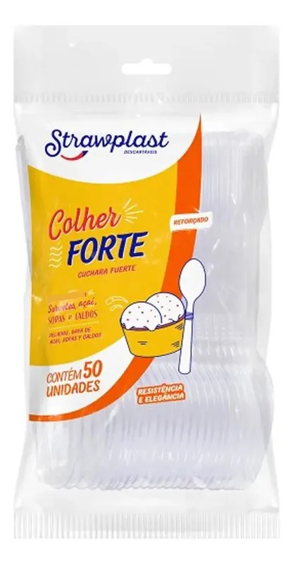 Colher Refeicao Master Cristal Strawplast (10330279) C/50