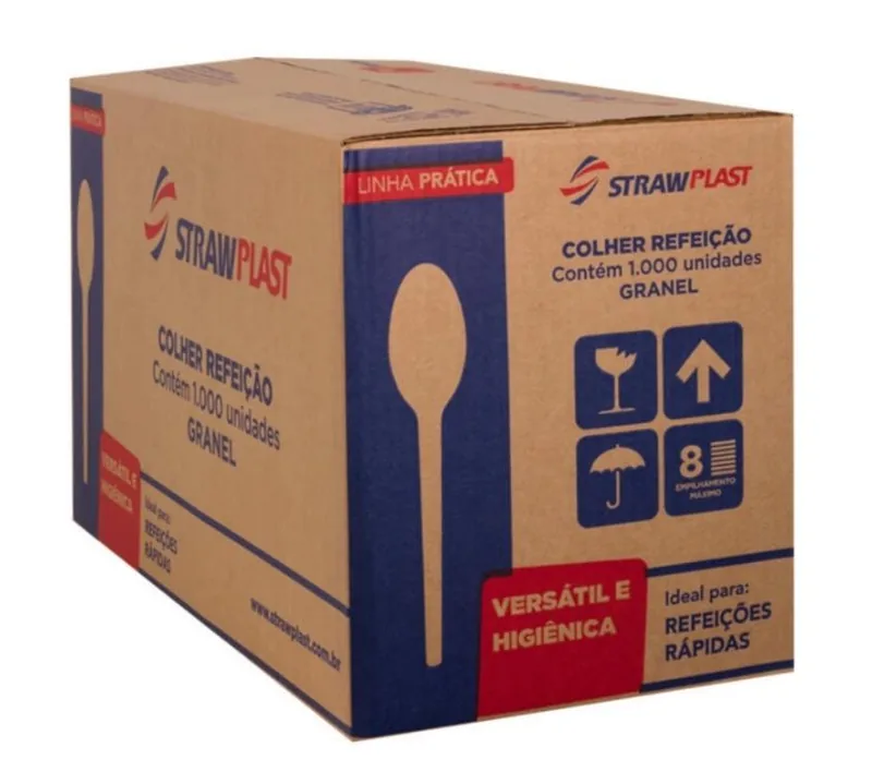 Colher Refeicao Branca Strawplast (10330309) C/1000