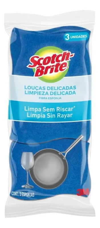Esponja Multiuso Azul (3M Nao Risca Anti-ader.) C/3