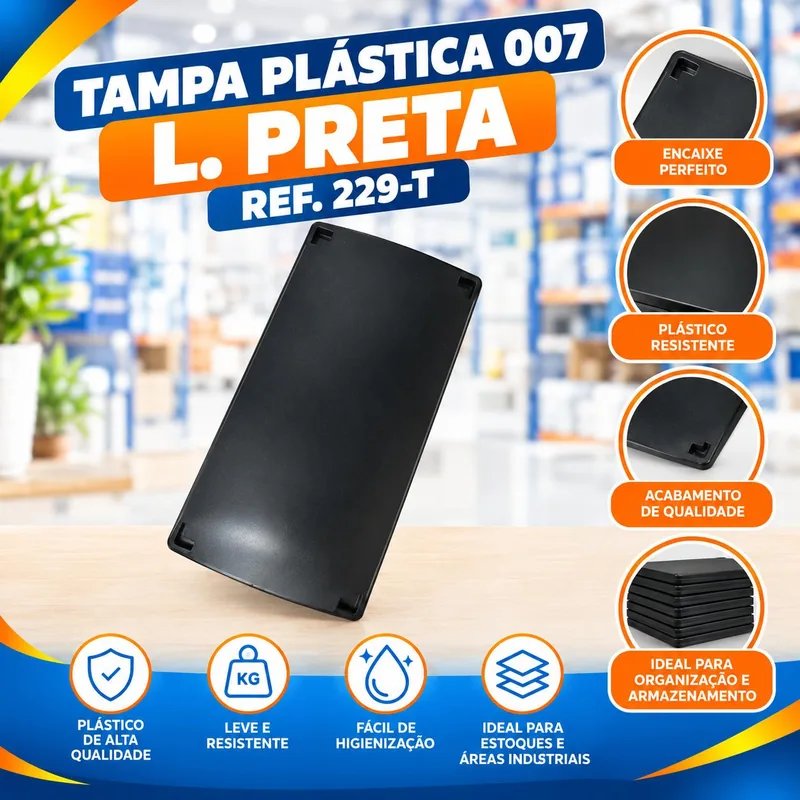 Tampa Plast. 007 L.preta Ref. 229-T Bolivar