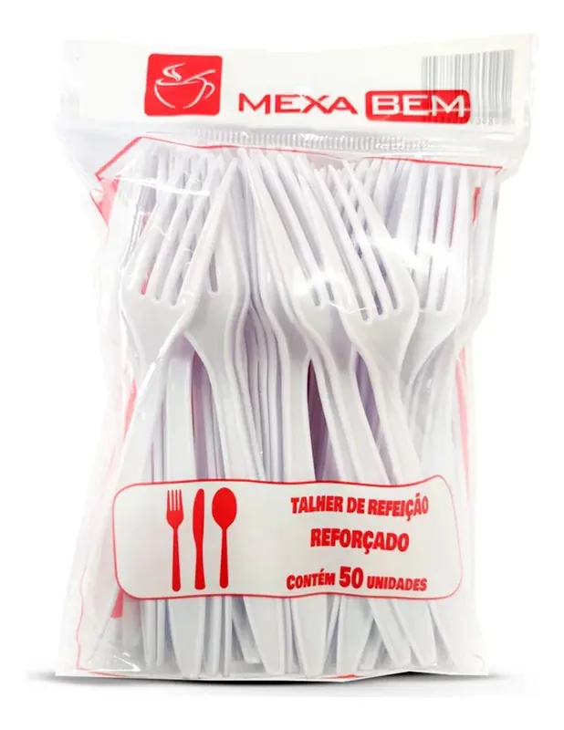 Garfo Refeicao Master Branca Mexabem C/50