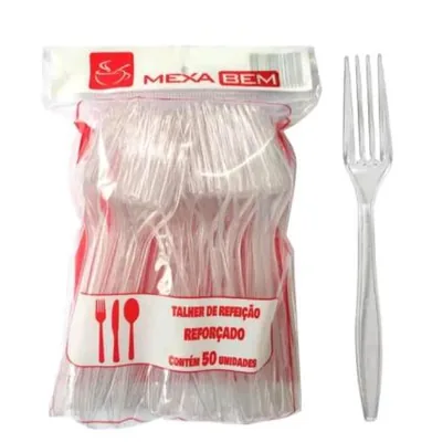 Garfo Refeicao Cristal Mexabem C/50