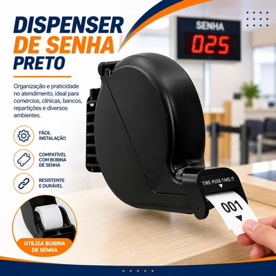 Dispenser de Senha Preto