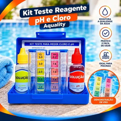 Kit Teste Reagente Ph Cloro Aquality Un