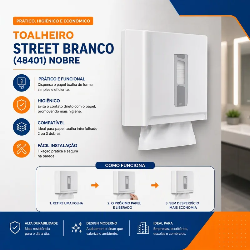 Toalheiro Street Branco (48401) Nobre
