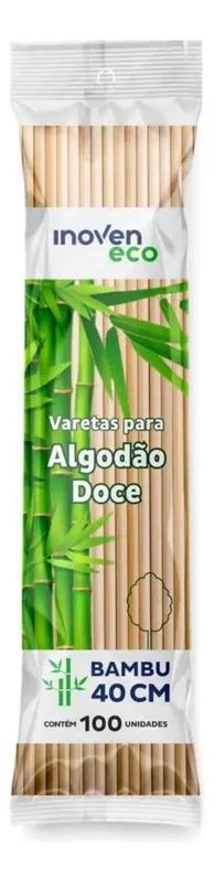 Vareta de Bambu Algodao Doce 40 Cm C/100