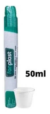 Copo 050 Ml Fonplast Branco C/100