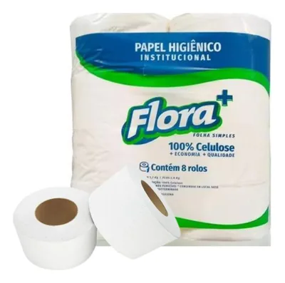Papel Hig. Rolao Flora Celulose Plus c/ 08 X 250 M. (7574)