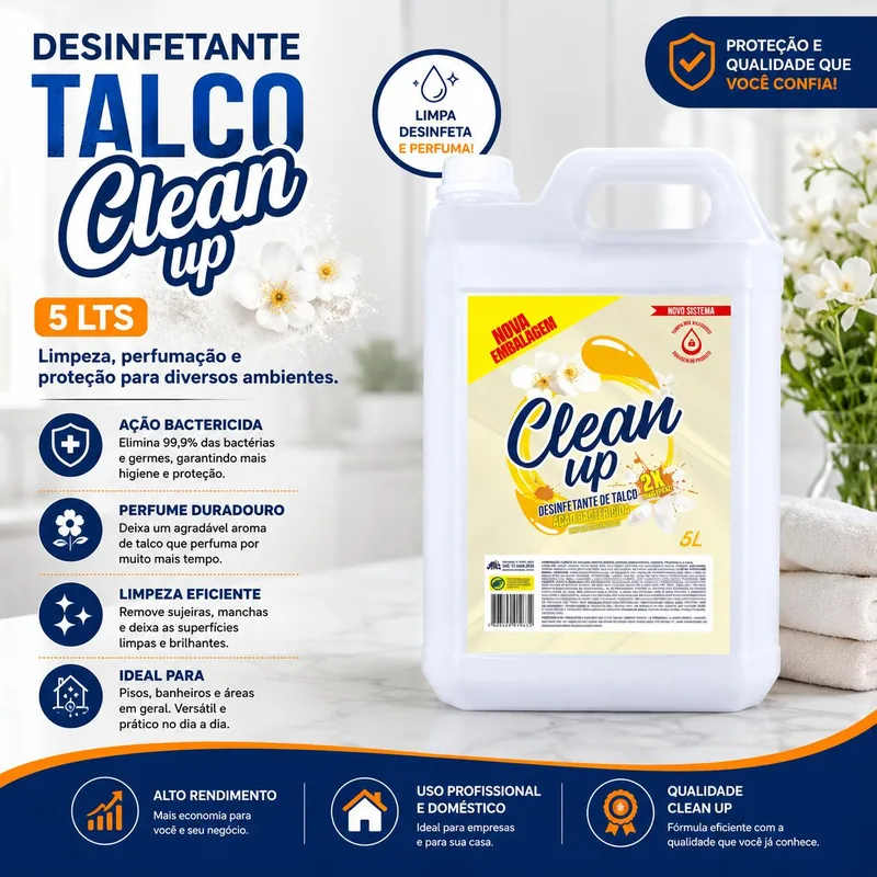 Desinfetante Talco Clean Up 5 Lts