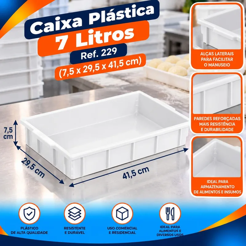 Caixa Plast. 007 Lt. Branca (7,5X29,5X41,5) REF.229 Bolivar