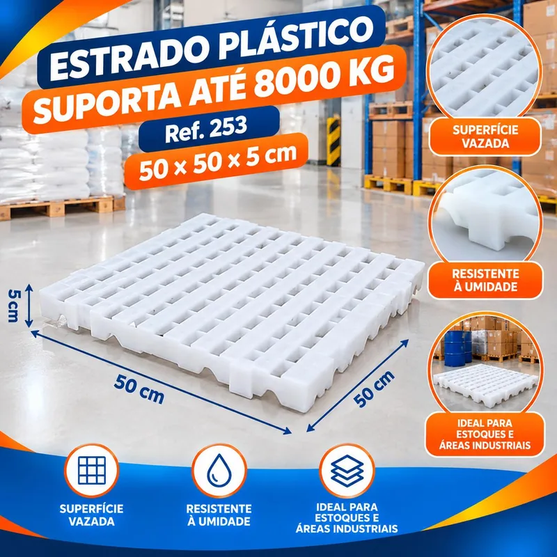 Estrado 50X50X05 Branco Ref. 253 (8000KG)