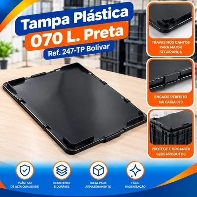 Tampa Plast. 070 L.preta Ref. 247-TP Bolivar