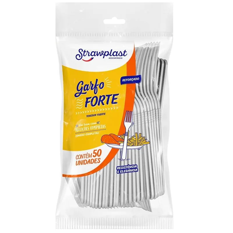 Garfo Refeicao Master Branco (GSB-506) Strawplast C/50