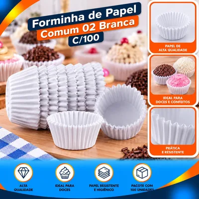 Forminha Papel Comum 02 Branca C/100