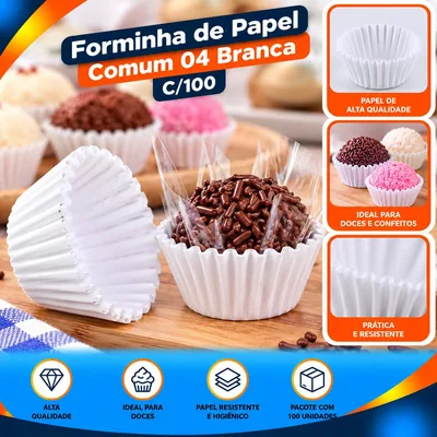 Forminha Papel Comum 04 Branca C/100