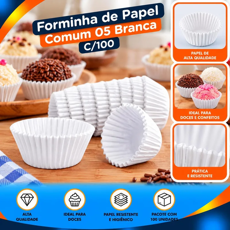 Forminha Papel Comum 05 Branca C/100