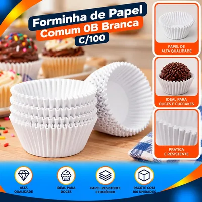 Forminha Papel Comum 0B Branca C/100