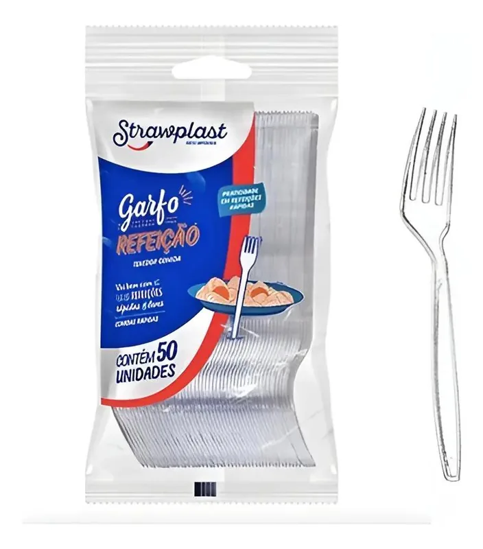 Garfo Refeicao Cristal Strawplast (GSC-503) C/50