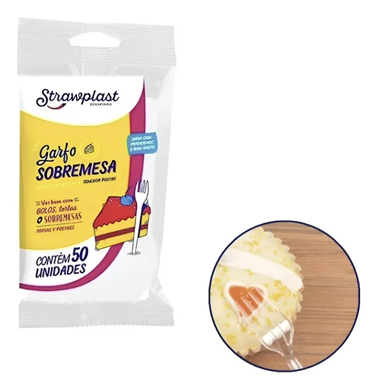 Garfo Sobremesa Branco Strawplast (10330462) C/50