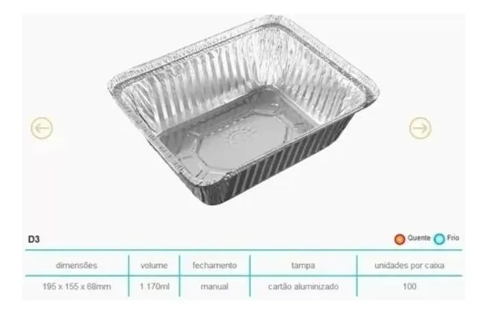 Bandeja D-3 1170 Ml (195X155) C/10 Wyda