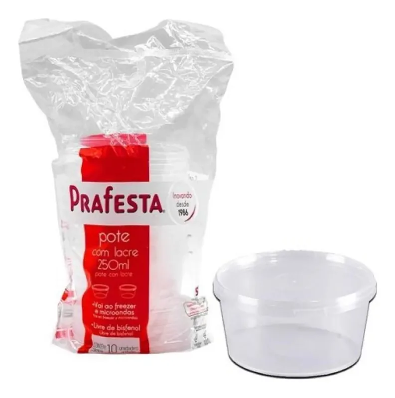 Pote 0250 Ml (prafesta) com Lacre C/10 (8801)