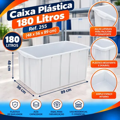 Caixa Plast. 180 L.branca (48X56X89) Ref. 255 Bolivar