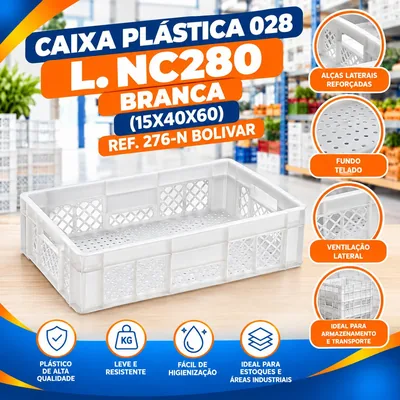 Caixa Plast. 028 L. NC280 Branca (15X40X60) REF.276-N Bolivar