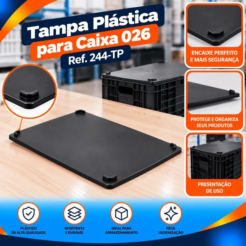 Tampa Plast. 026 L.preta Ref. 244-TP Bolivar