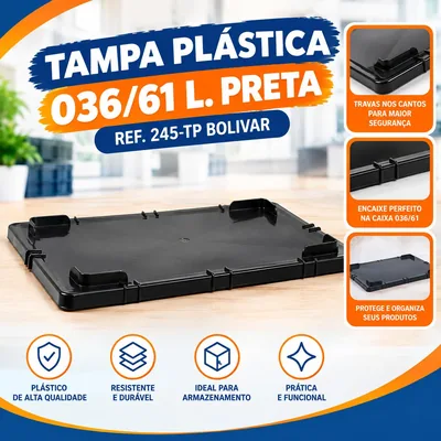 Tampa Plast. 036/61 L. Preta Ref. 245-TP Bolivar