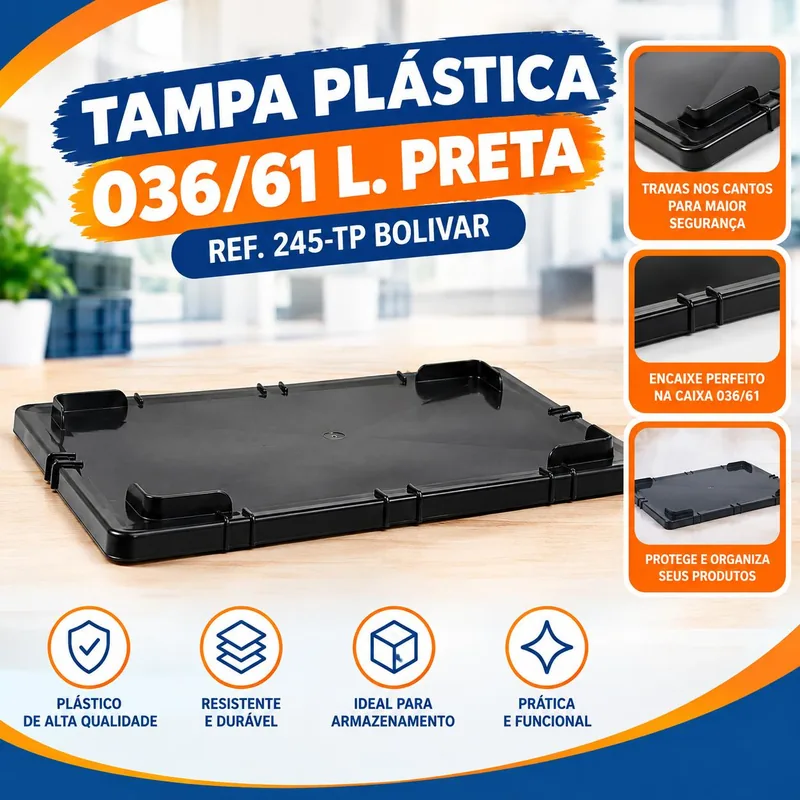 Tampa Plast. 036/61 L. Preta Ref. 245-TP Bolivar
