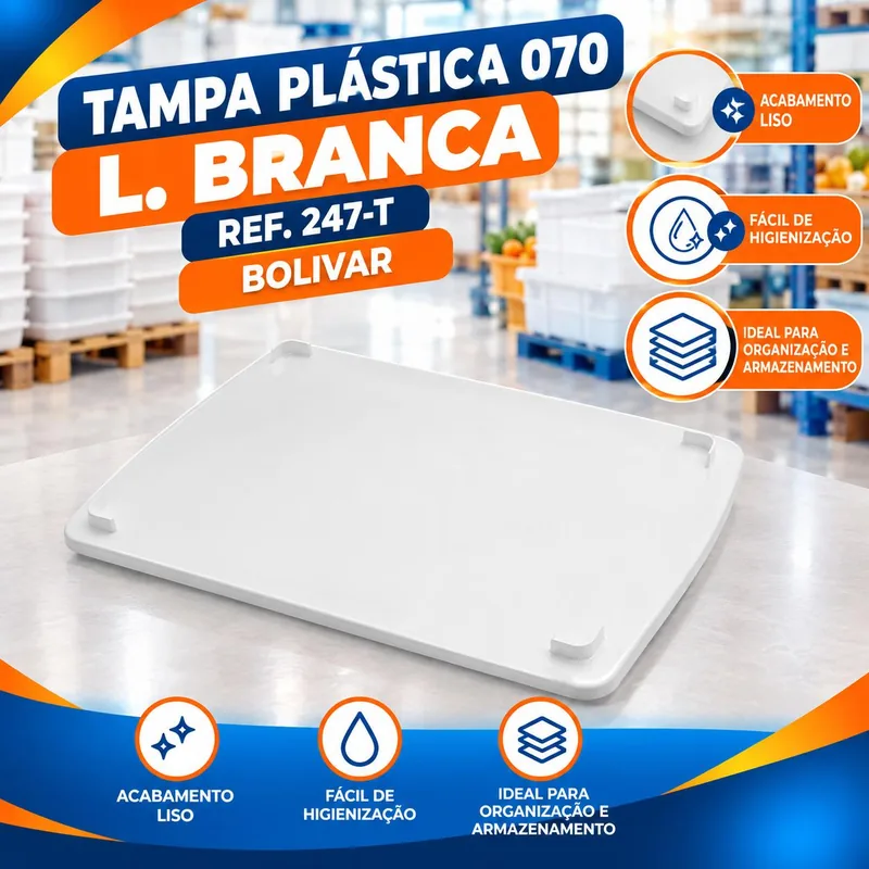 Tampa Plast. 070 L.branca Ref. 247-T Bolivar