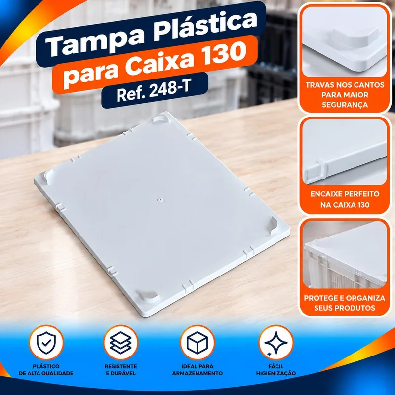 Tampa Plast. 130 L.branca Ref. 248-T Bolivar