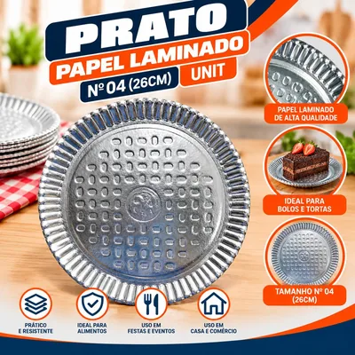 Prato Pap. Lam. N.04 (26CM) Un