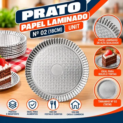 Prato Pap. Lam. N.02 (18CM) Un