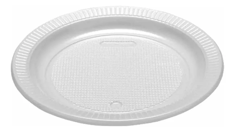 Prato Plast. 15 Cm Branco (raso) Cristal/copomais C/10