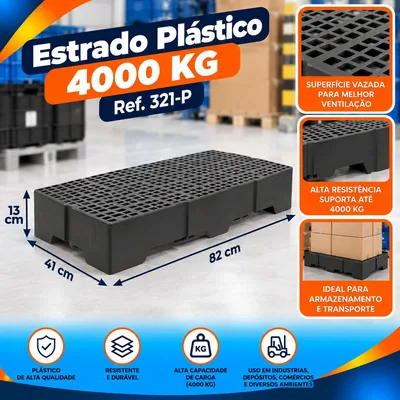 Estrado (4000KG) Preto 41X82X13 REF.321-P Bolivar