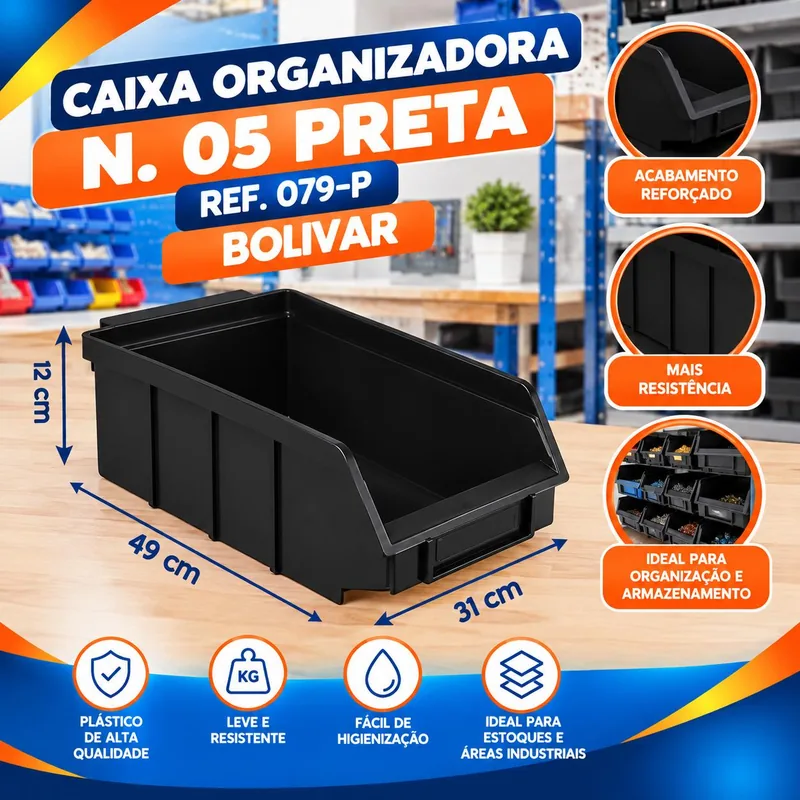 Caixa Organiz. N. 05 Preta REF.079-P Bolivar