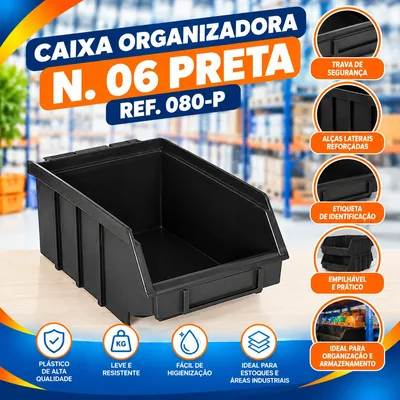 Caixa Organiz. N. 06 Preta REF.080-P Bolivar