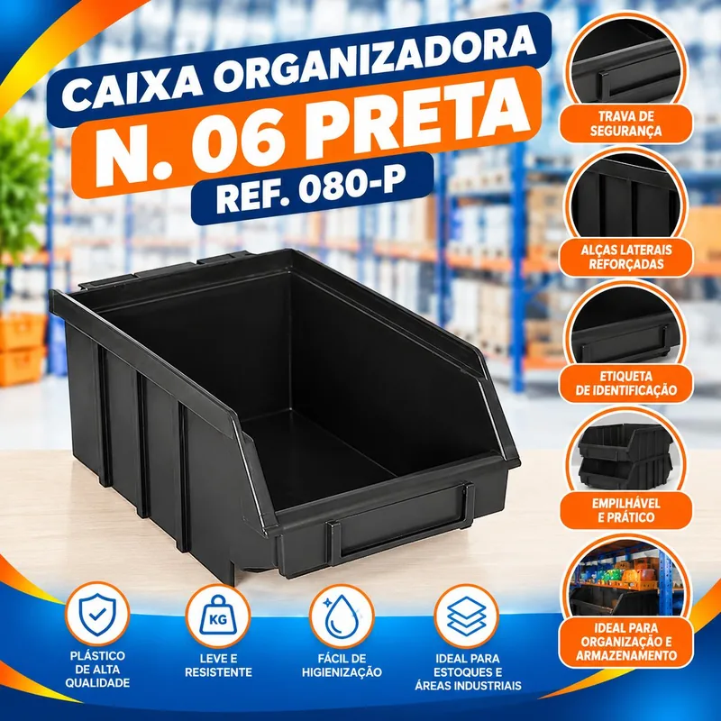 Caixa Organiz. N. 06 Preta REF.080-P Bolivar