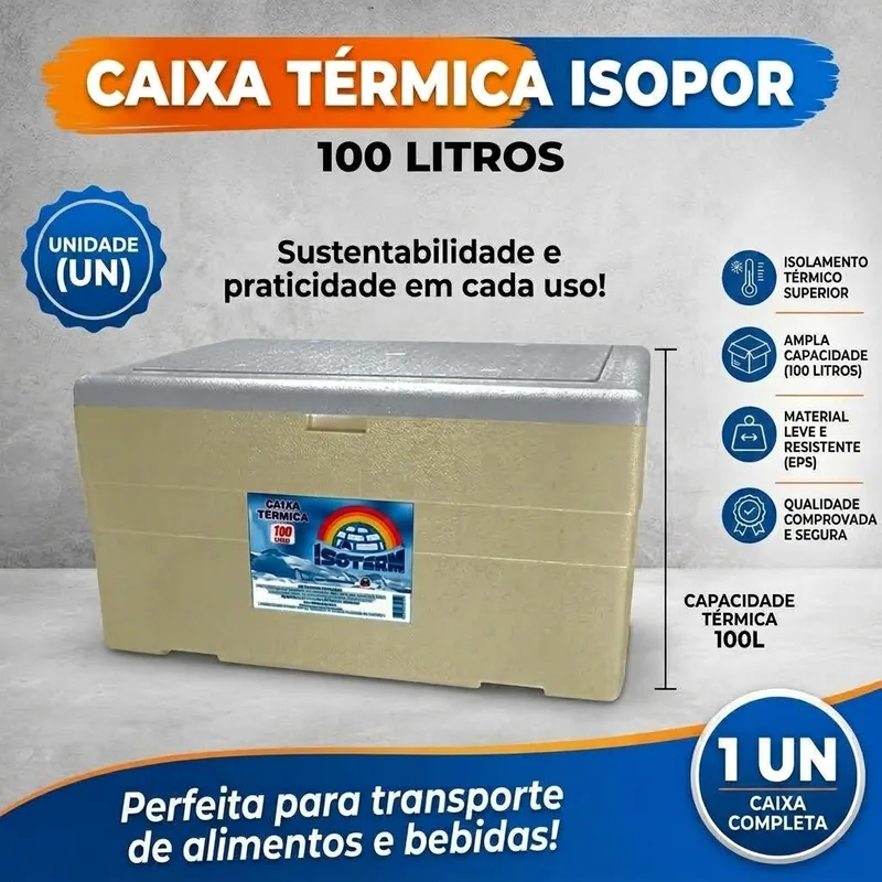 Caixa Isopor 100 Litros Isoform Un