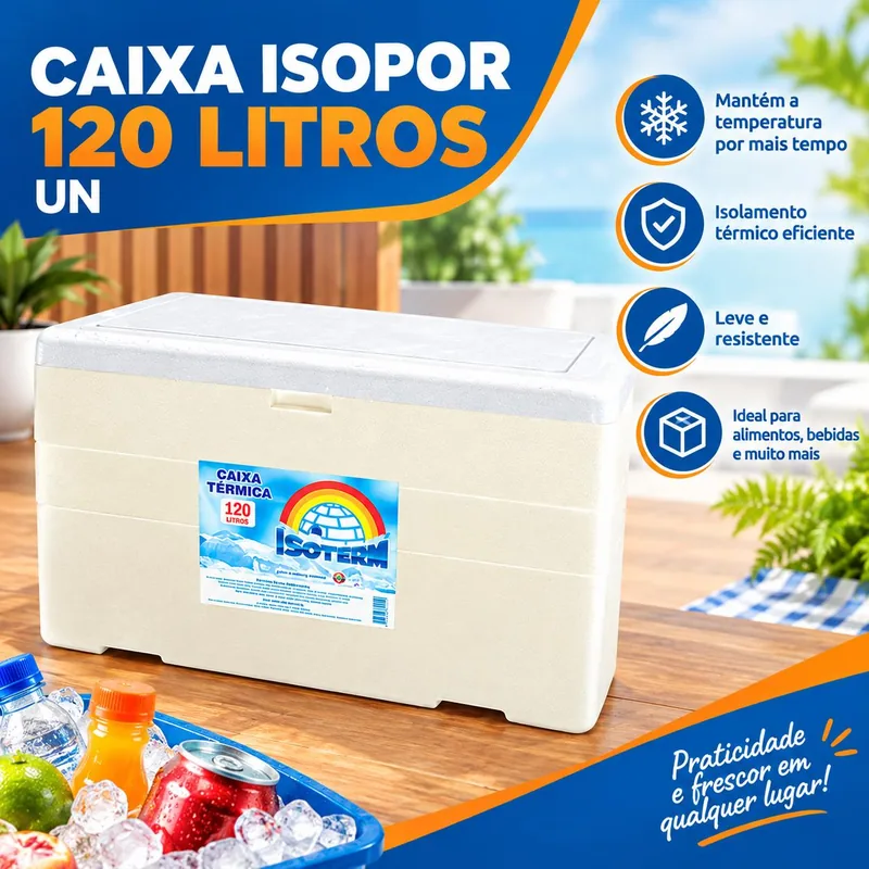 Caixa Isopor 120 Litros Isoterm Un
