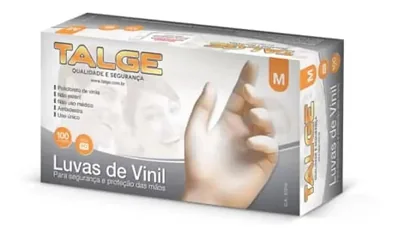 Luva Vinil Procedimento (talcada) -m- C/100