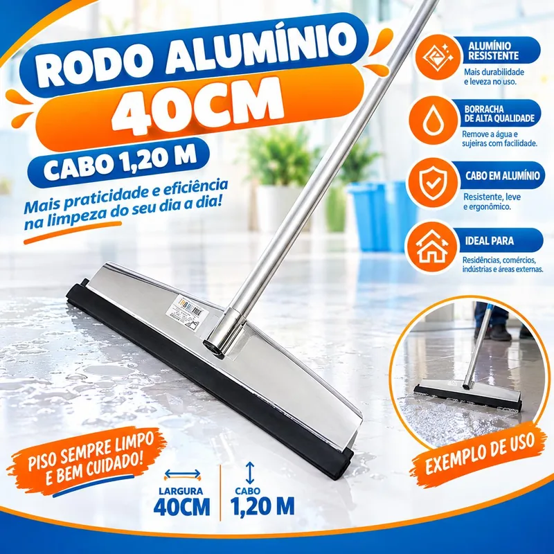 Rodo Aluminio 40CM Cabo 1,20 M (167)