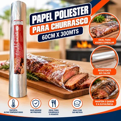 Papel Poliester p/ Churrasco (12) 60CMX300MTS