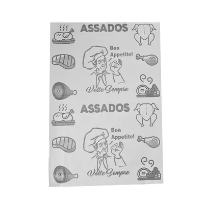 Papel Acoplado Branco C/estampa 38X60 p/ Assados C/250
