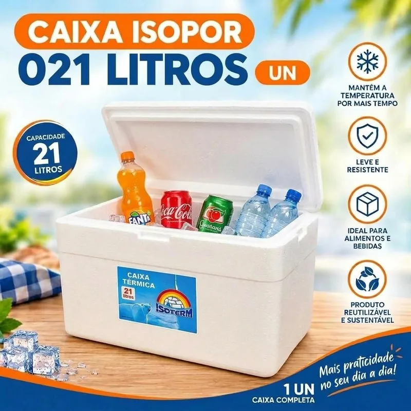 Caixa Isopor 021 Litros Isoterm Un