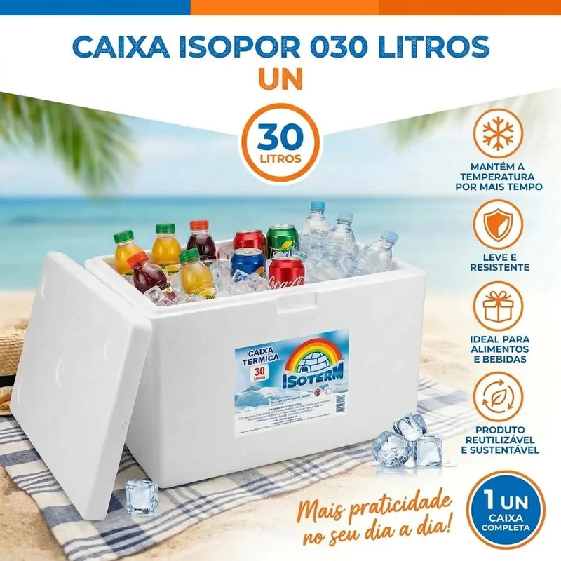 Caixa Isopor 030 Litros Isoterm Un